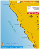 Mapa Map Playas Beach de Ancahs - Huarmey
