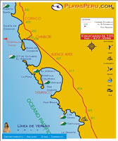 Mapa Map Playas Beach de Ancash - manco