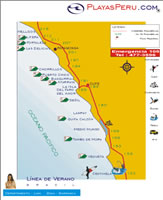 Mapa map Playas Beach de Lima Norte - Barranca