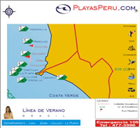 Mapa Map Playas Beach de la Punta Callao - la Punta